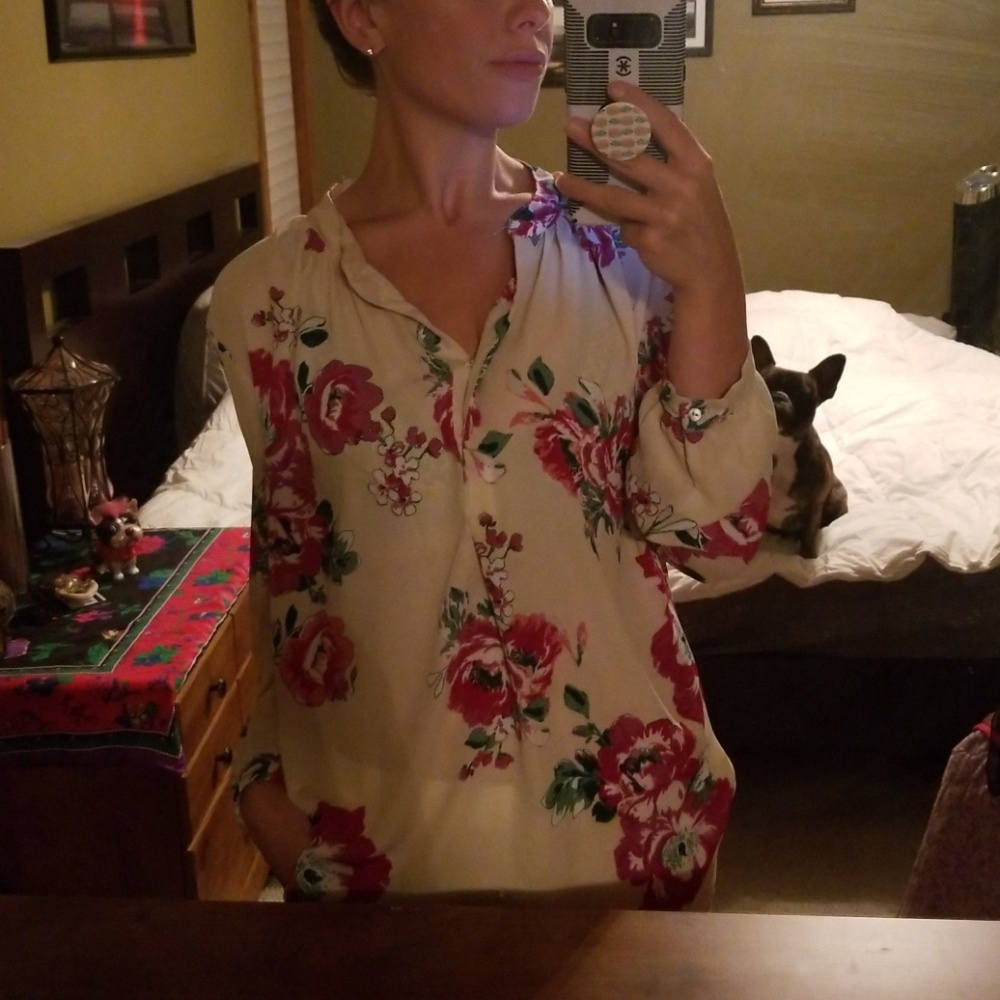 Pink Floral Blouse from Impressions Boutique